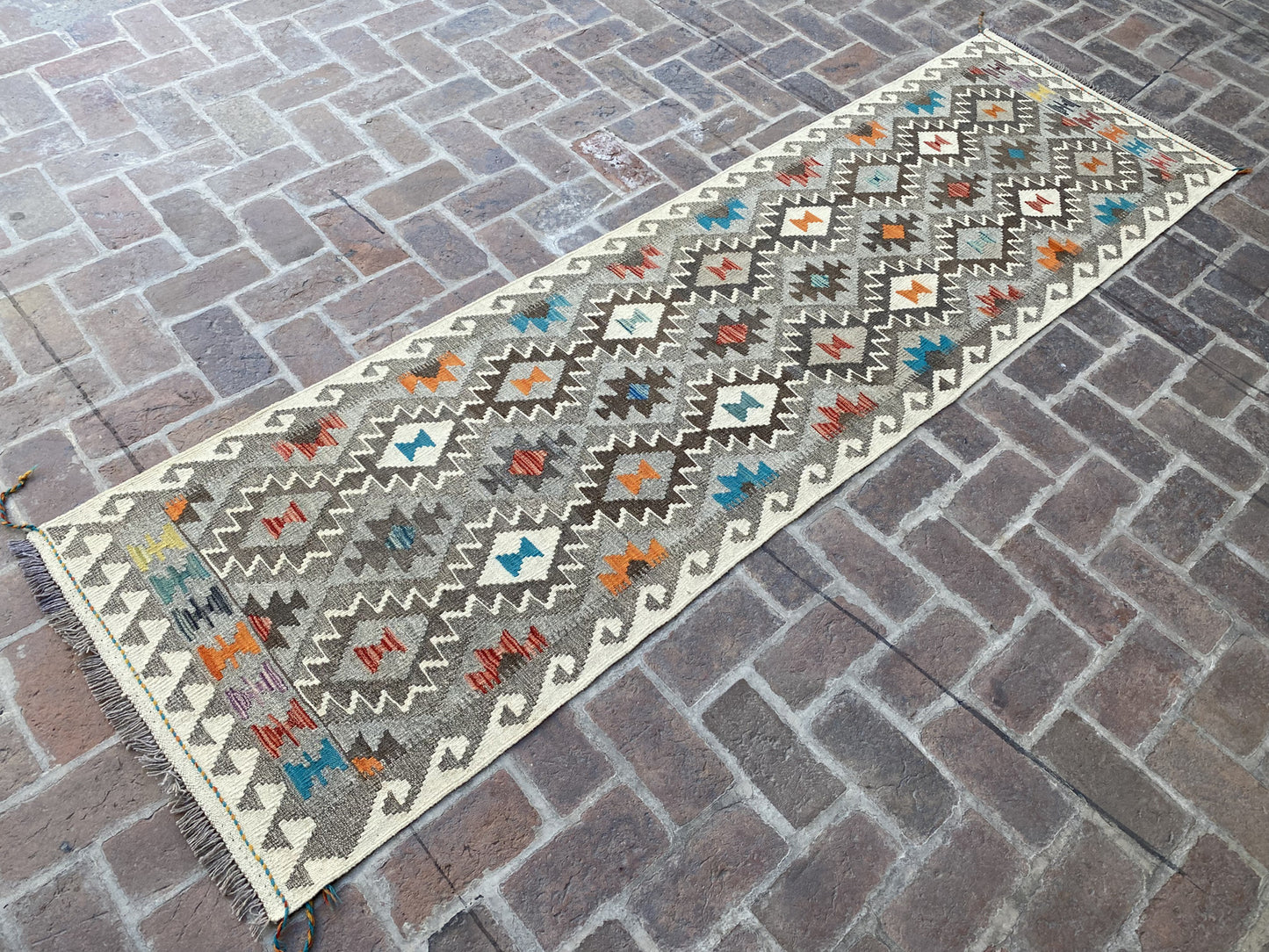 Handmade Flat Weave  Kilim Hallway Runner Rug |298 CM x 88 CM KA#34