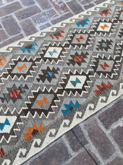 Handmade Flat Weave  Kilim Hallway Runner Rug |298 CM x 88 CM KA#34