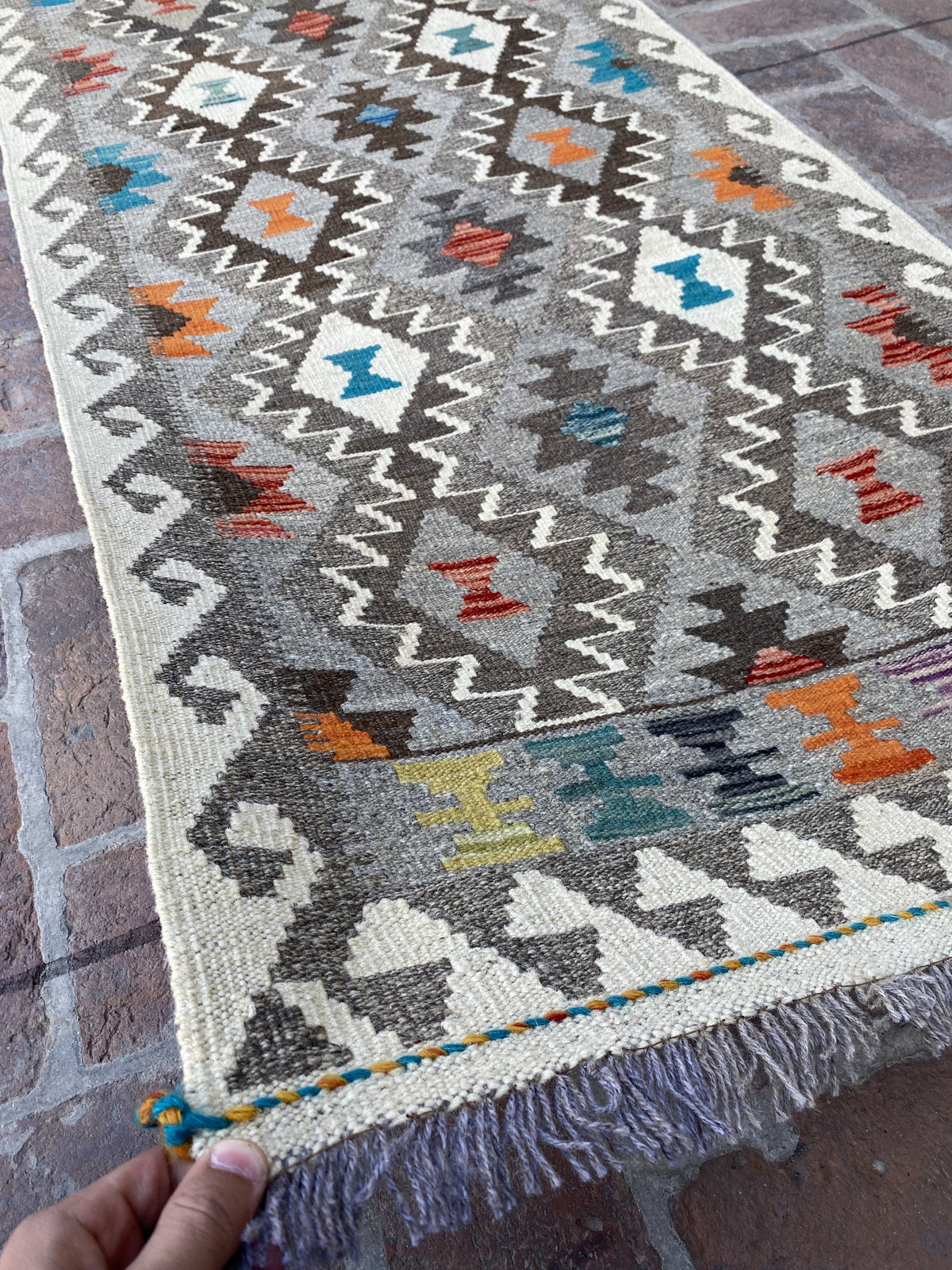 Handmade Flat Weave  Kilim Hallway Runner Rug |298 CM x 88 CM KA#34