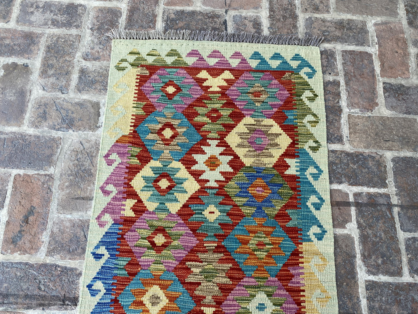 Handmade Flat Weave  Kilim Hallway Runner Rug |306 CM x 75 CM KA#33