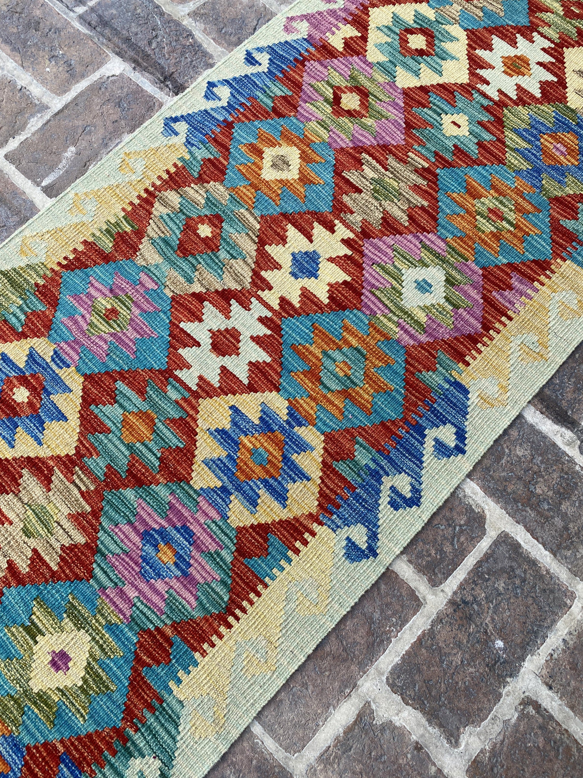 Handmade Flat Weave  Kilim Hallway Runner Rug |306 CM x 75 CM KA#33