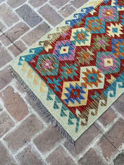 Handmade Flat Weave  Kilim Hallway Runner Rug |306 CM x 75 CM KA#33