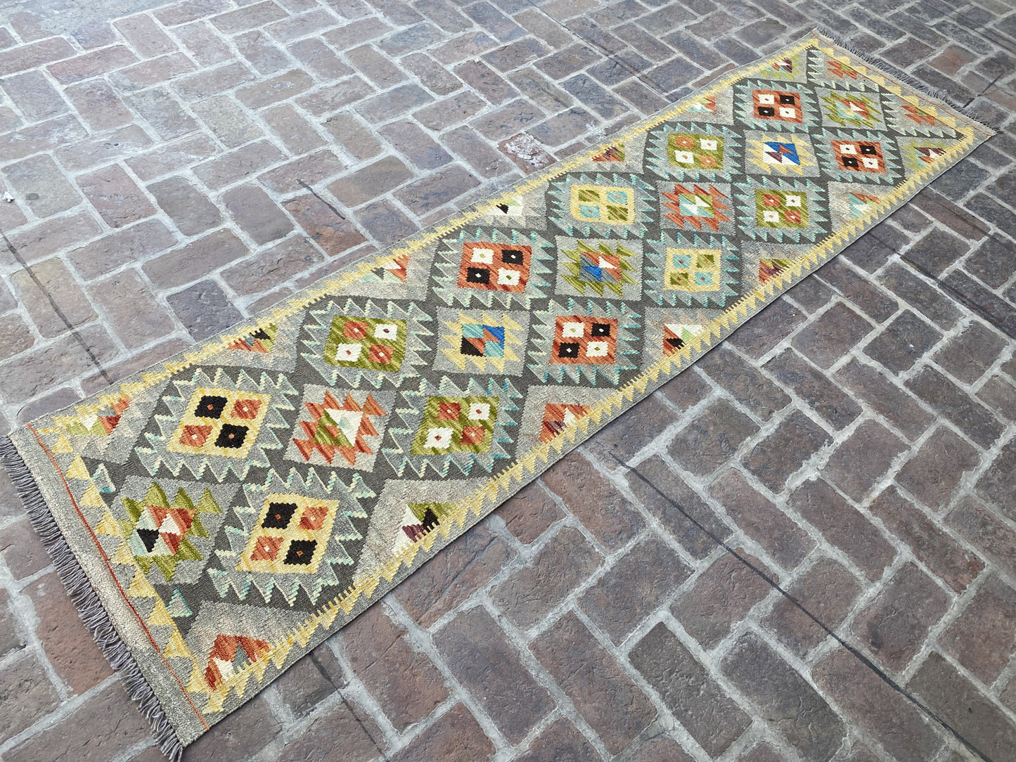 Handmade Flat Weave  Kilim Hallway Runner Rug |310 CM x 80 CM KA#32