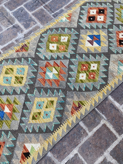 Handmade Flat Weave  Kilim Hallway Runner Rug |310 CM x 80 CM KA#32