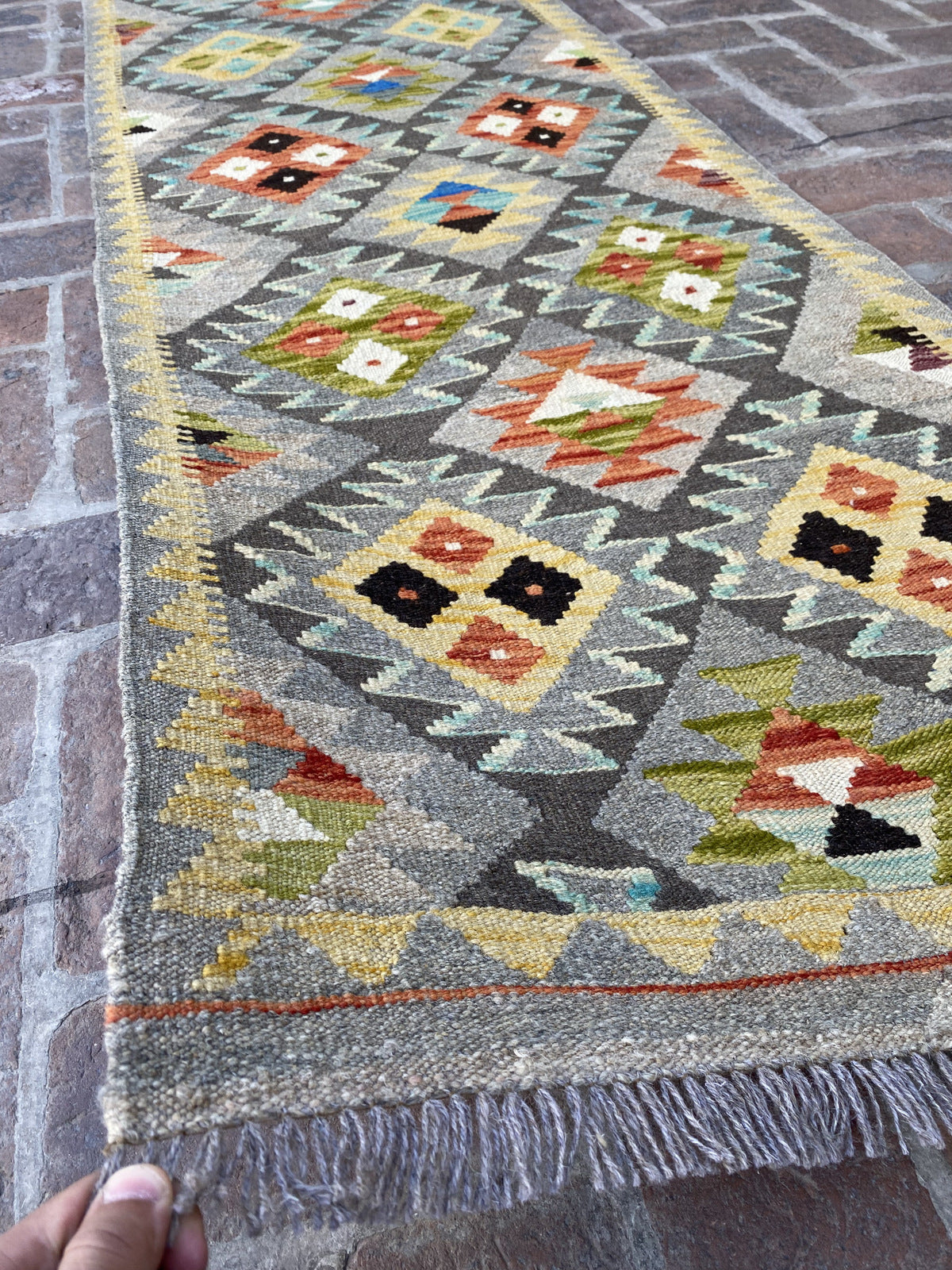 Handmade Flat Weave  Kilim Hallway Runner Rug |310 CM x 80 CM KA#32