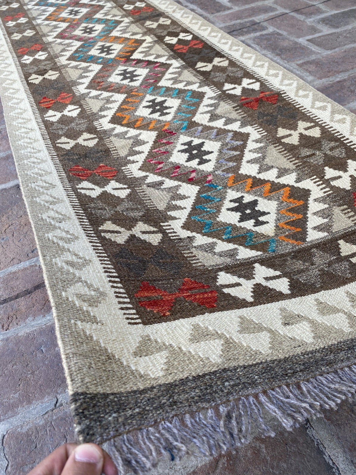 Handmade Flat Weave  Kilim Hallway Runner Rug |295 CM x 82 CM KA#30