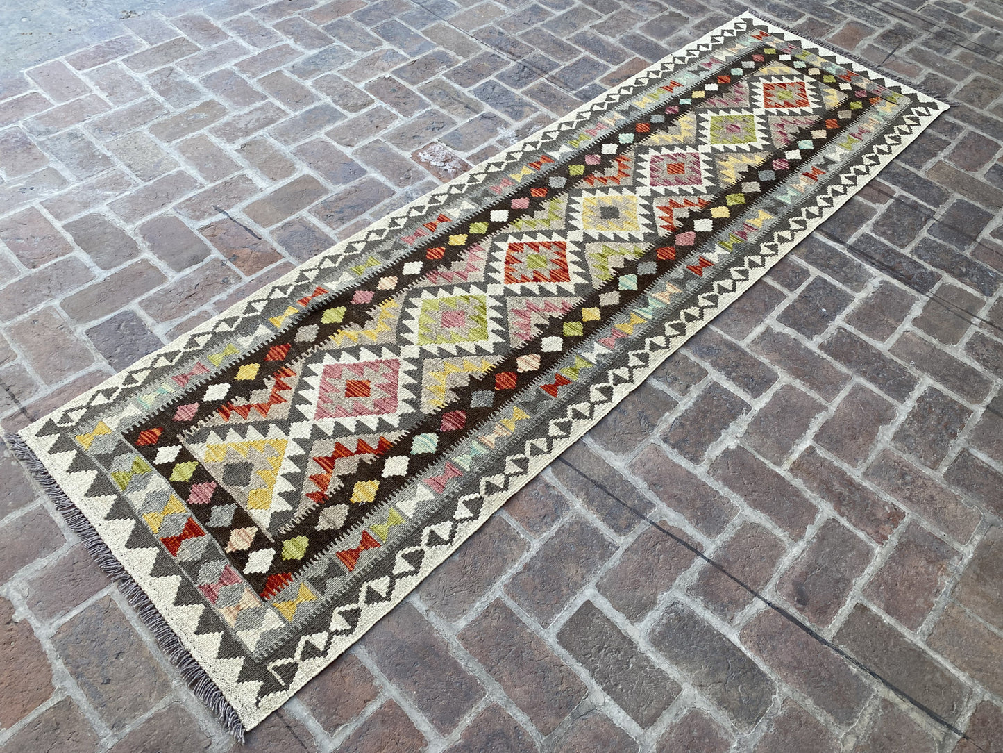 Handmade Flat Weave  Kilim Hallway Runner Rug |306 CM x 91 CM KA#23