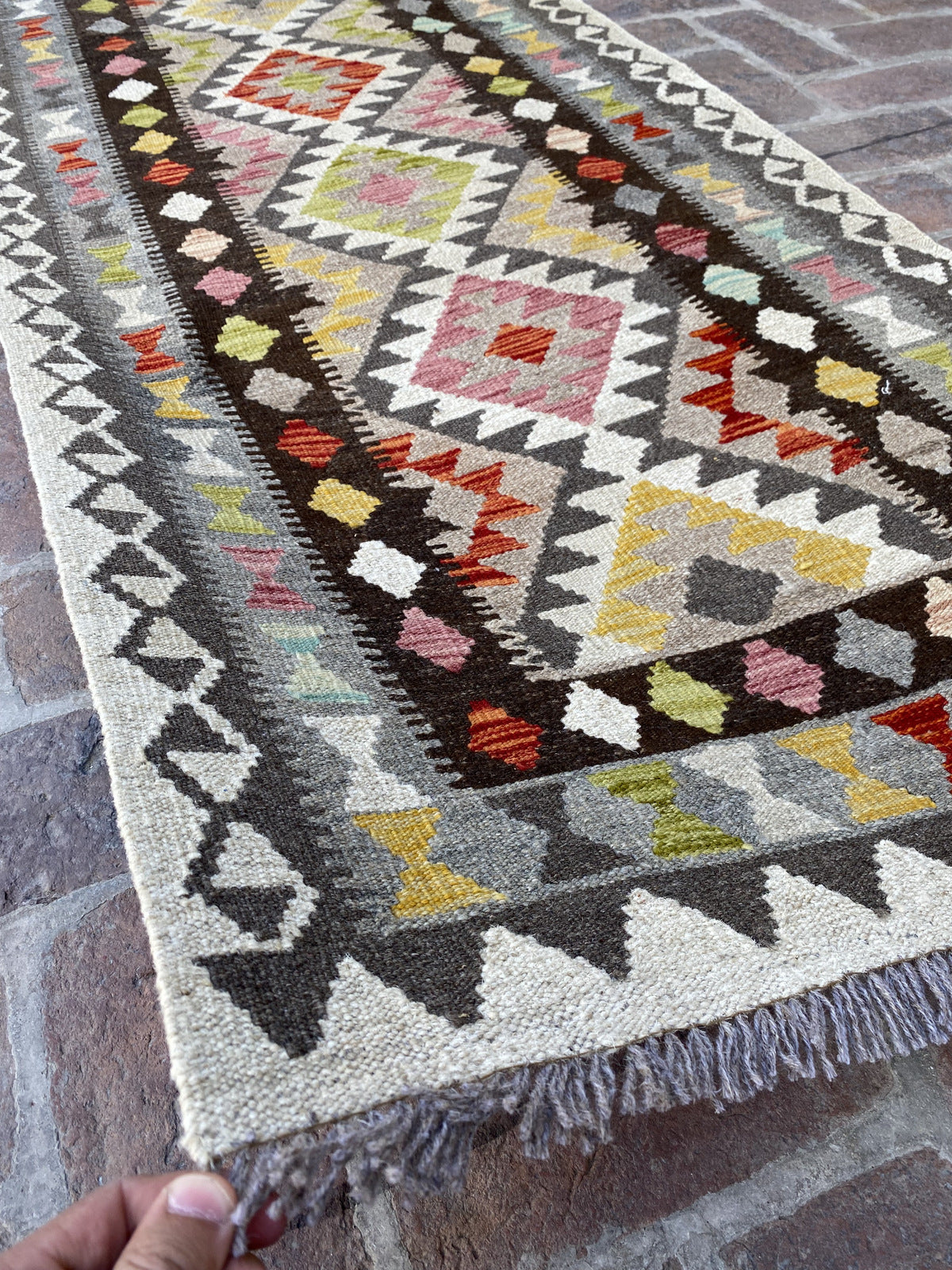 Handmade Flat Weave  Kilim Hallway Runner Rug |306 CM x 91 CM KA#23