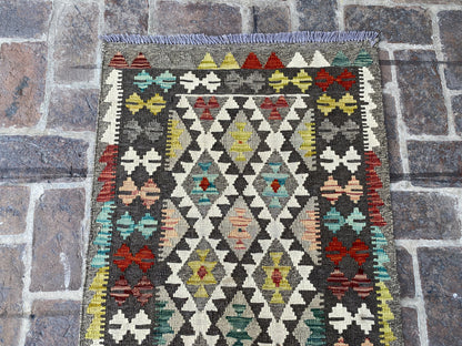 Handmade Flat Weave  Kilim Hallway Runner Rug| 248CM x 76CM KA#22
