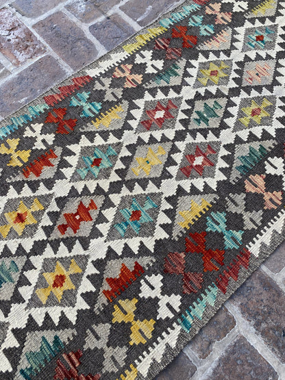 Handmade Flat Weave  Kilim Hallway Runner Rug| 248CM x 76CM KA#22