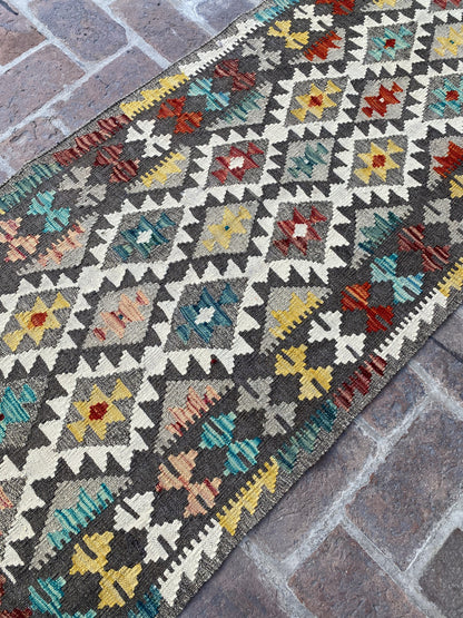 Handmade Flat Weave  Kilim Hallway Runner Rug| 248CM x 76CM KA#22
