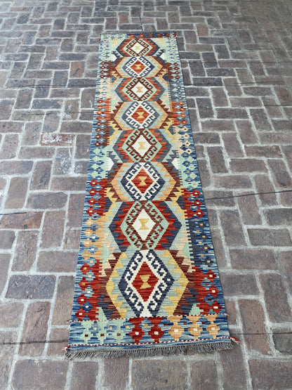 Handmade Flat Weave  Kilim Hallway Runner Rug| 292CM x 77CM KA#20