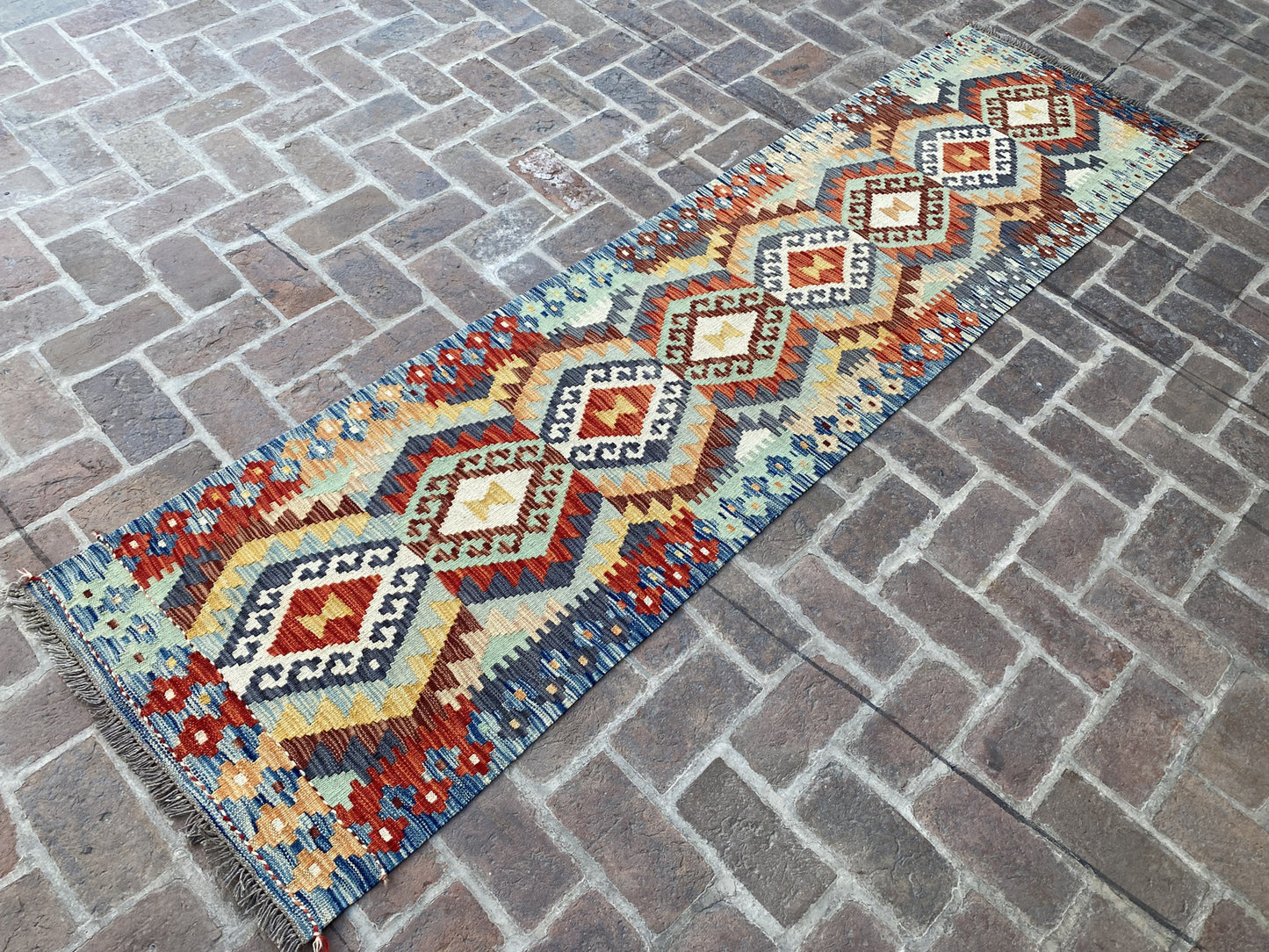 Handmade Flat Weave  Kilim Hallway Runner Rug| 292CM x 77CM KA#20