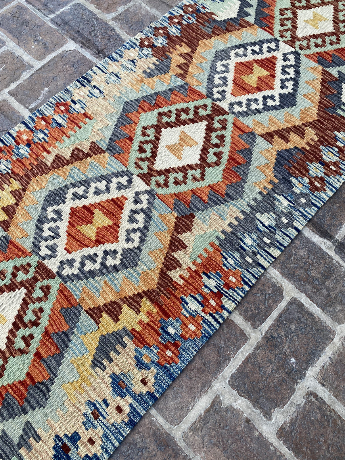 Handmade Flat Weave  Kilim Hallway Runner Rug| 292CM x 77CM KA#20