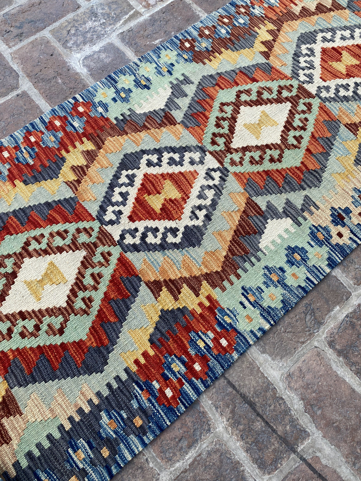 Handmade Flat Weave  Kilim Hallway Runner Rug| 292CM x 77CM KA#20