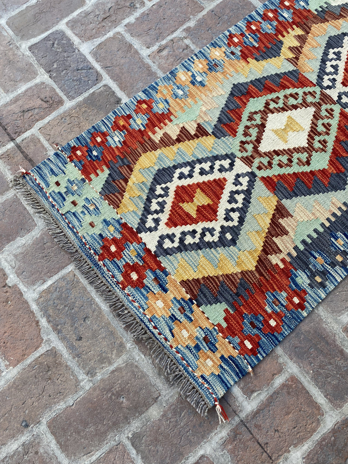 Handmade Flat Weave  Kilim Hallway Runner Rug| 292CM x 77CM KA#20