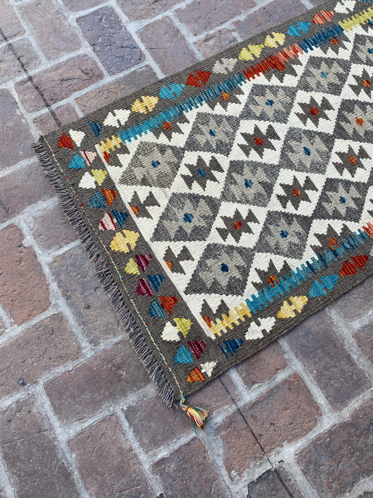 Handmade Flat Weave  Kilim Hallway Runner Rug| 301CM x 79CM KA#25