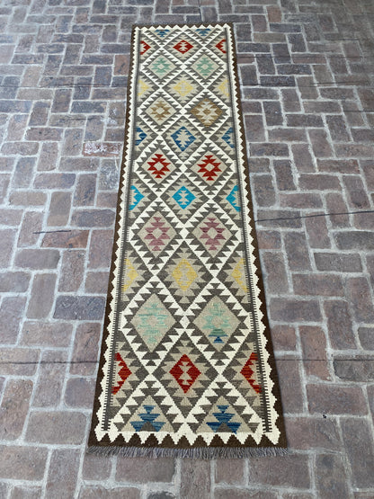 Handmade Flat Weave  Kilim Hallway Runner Rug| 315CM x 82CM KA#17