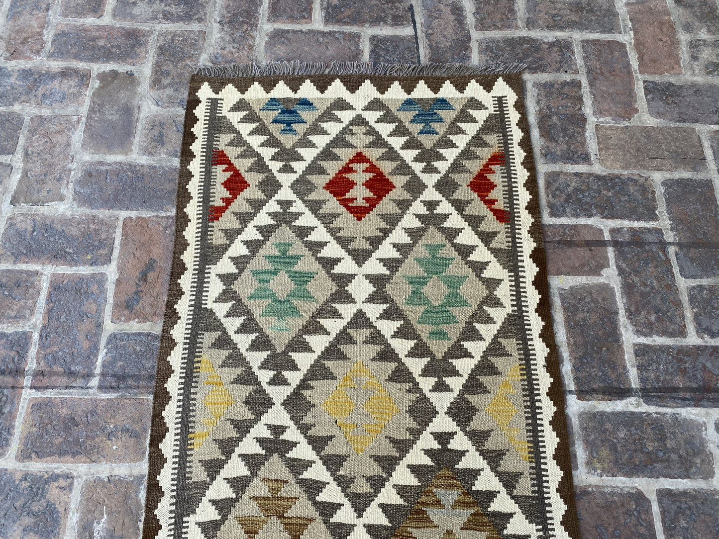 Handmade Flat Weave  Kilim Hallway Runner Rug| 315CM x 82CM KA#17