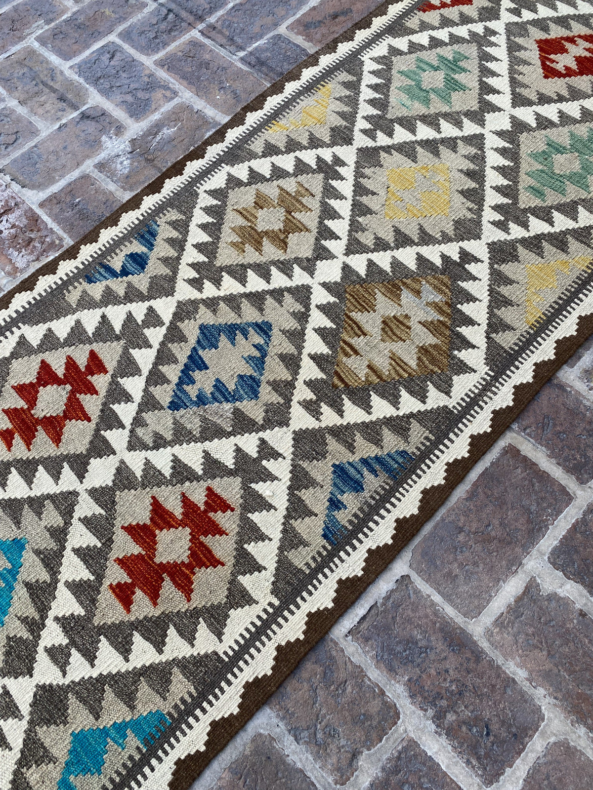 Handmade Flat Weave  Kilim Hallway Runner Rug| 315CM x 82CM KA#17