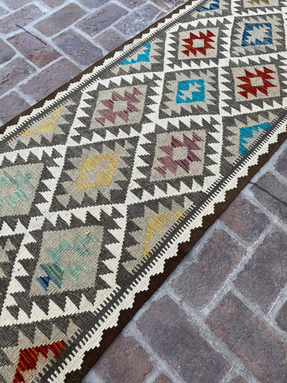 Handmade Flat Weave  Kilim Hallway Runner Rug| 315CM x 82CM KA#17