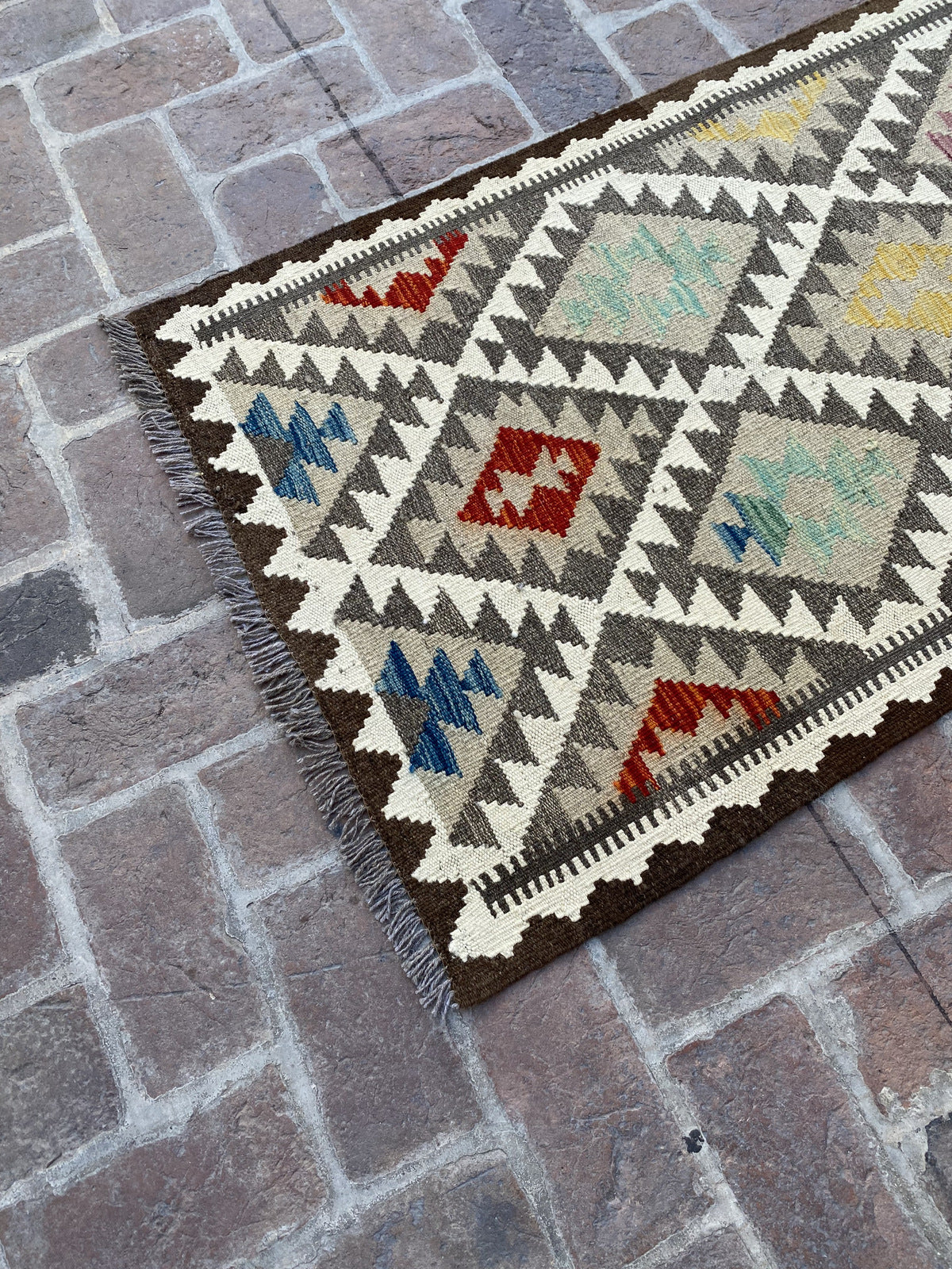Handmade Flat Weave  Kilim Hallway Runner Rug| 315CM x 82CM KA#17