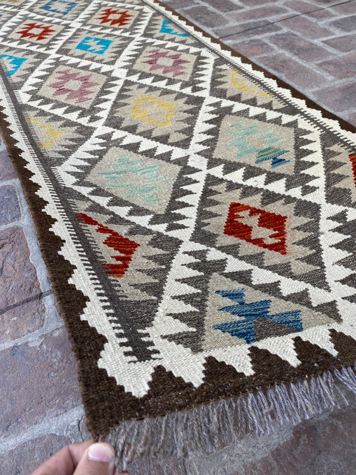 Handmade Flat Weave  Kilim Hallway Runner Rug| 315CM x 82CM KA#17