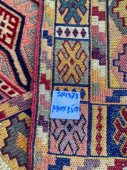 Handmade Afghan Fine Quality Meshwani Rug 190 CM x 150 CM ( SK #1373 )