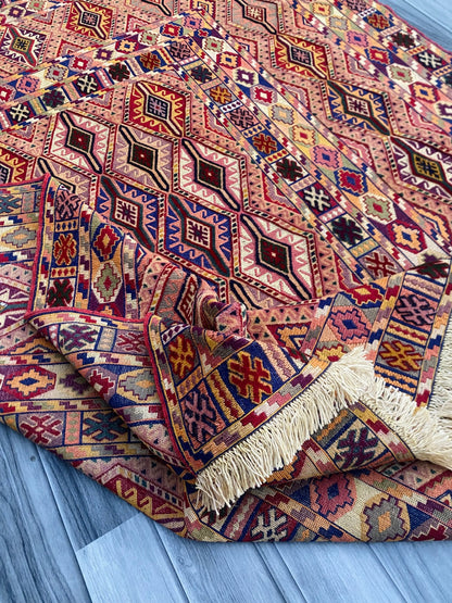 Handmade Afghan Fine Quality Meshwani Rug 190 CM x 150 CM ( SK #1373 )