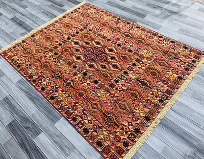 Handmade Afghan Fine Quality Meshwani Rug 190 CM x 150 CM ( SK #1373 )