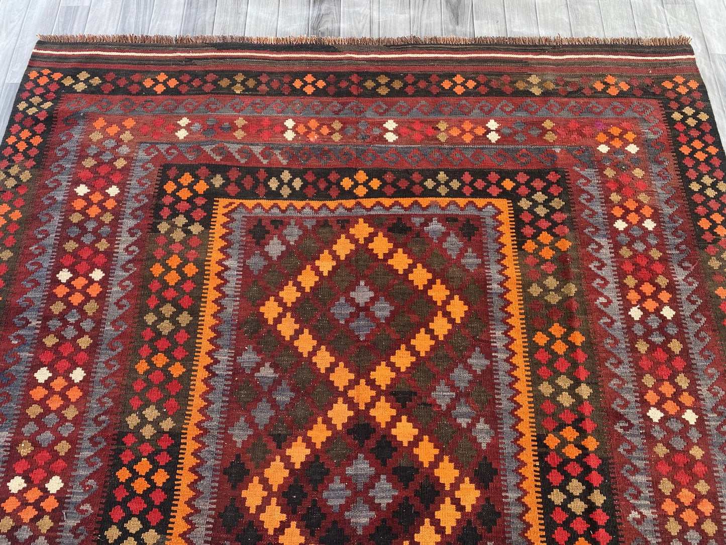Handmade Afghan Traditional Old Kilim Rug 292 CM x  200 CM ( SS# 122 )