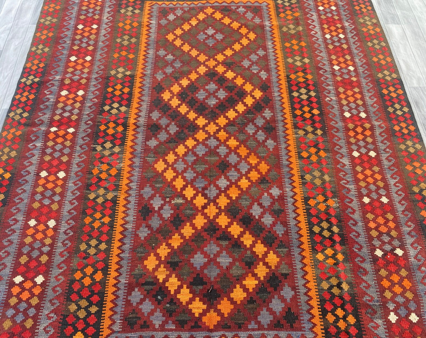 Handmade Afghan Traditional Old Kilim Rug 292 CM x  200 CM ( SS# 122 )