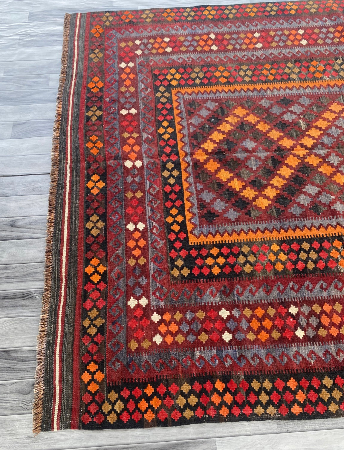 Handmade Afghan Traditional Old Kilim Rug 292 CM x  200 CM ( SS# 122 )