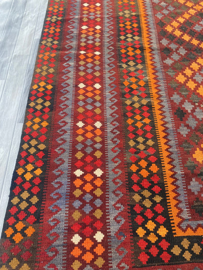Handmade Afghan Traditional Old Kilim Rug 292 CM x  200 CM ( SS# 122 )