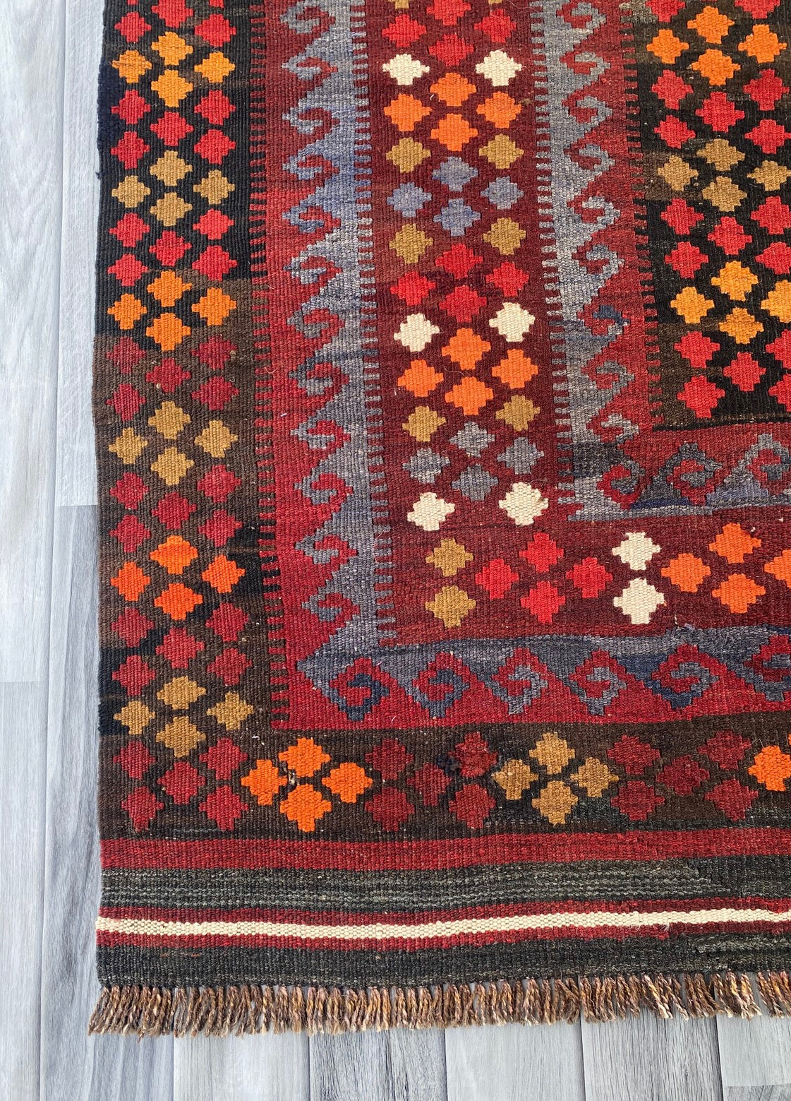 Handmade Afghan Traditional Old Kilim Rug 292 CM x  200 CM ( SS# 122 )