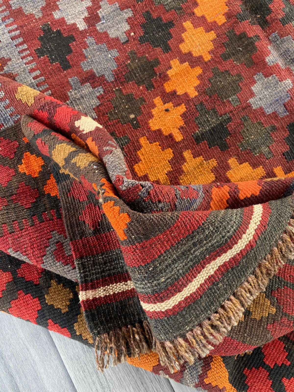 Handmade Afghan Traditional Old Kilim Rug 292 CM x  200 CM ( SS# 122 )