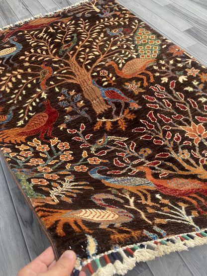 Handmade Chobi Pictorial Wool Rug 157 CM x 104 CM ( SK#1365 )