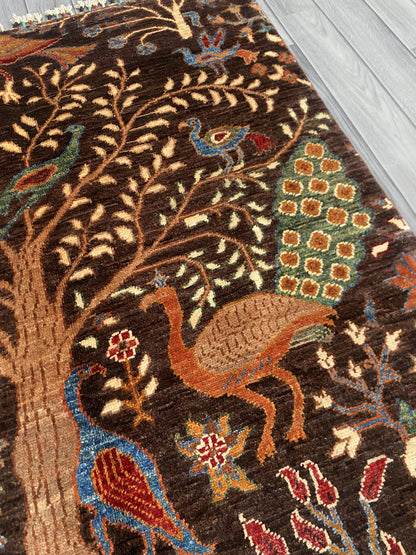 Handmade Chobi Pictorial Wool Rug 157 CM x 104 CM ( SK#1365 )