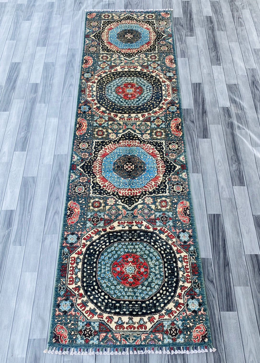 Handmade Afghan Chobi Hallway Runner Rug 300 CM x 85 CM ( SS#34 )