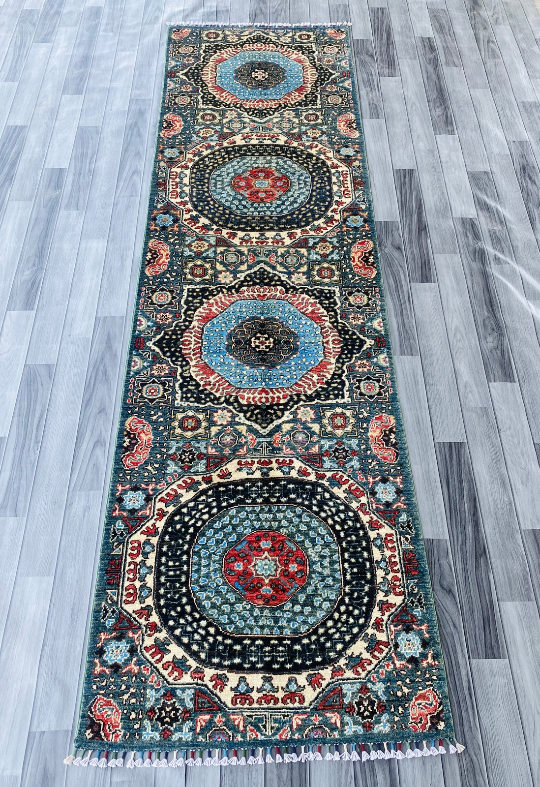 Handmade Afghan Chobi Hallway Runner Rug 300 CM x 85 CM ( SS#34 )