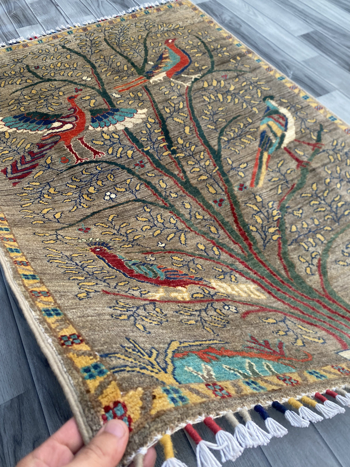 Handmade Chobi Pictorial Wool Rug   148 CM x 98 CM  SK#1364