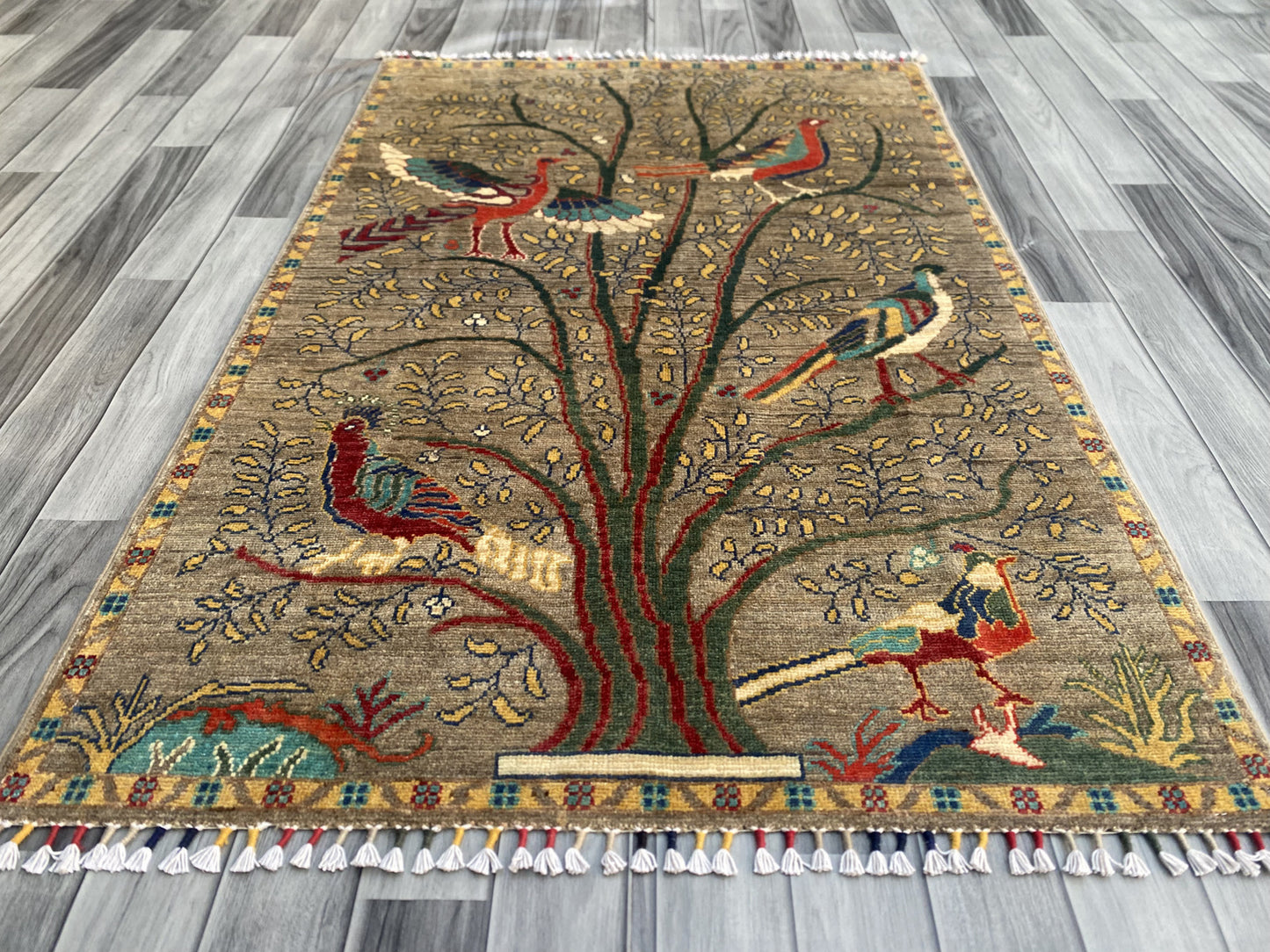 Handmade Chobi Pictorial Wool Rug  ( 148 CM x 98 CM ) SK#1364