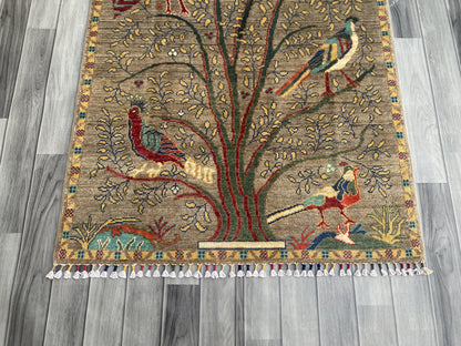 Handmade Chobi Pictorial Wool Rug  ( 148 CM x 98 CM ) SK#1364