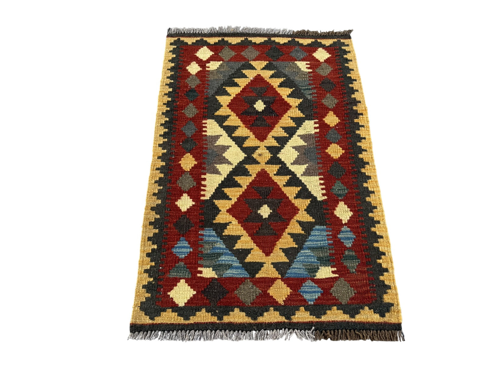 Handmade Afghan Kilim Rug 91 CM x 62 CM Sk#1471