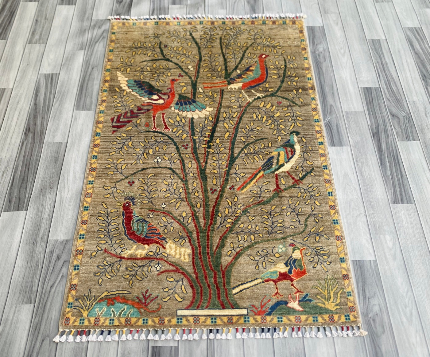 Handmade Chobi Pictorial Wool Rug  ( 148 CM x 98 CM ) SK#1364