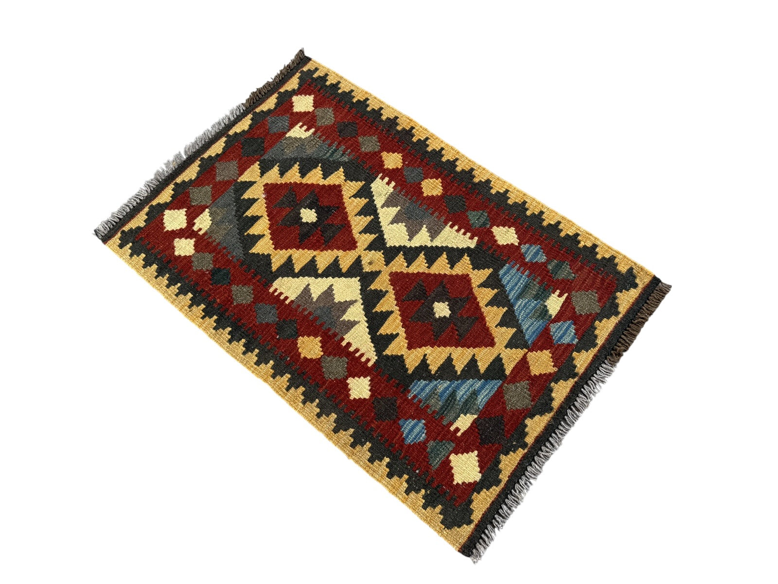 Handmade Afghan Kilim Rug 91 CM x 62 CM Sk#1471