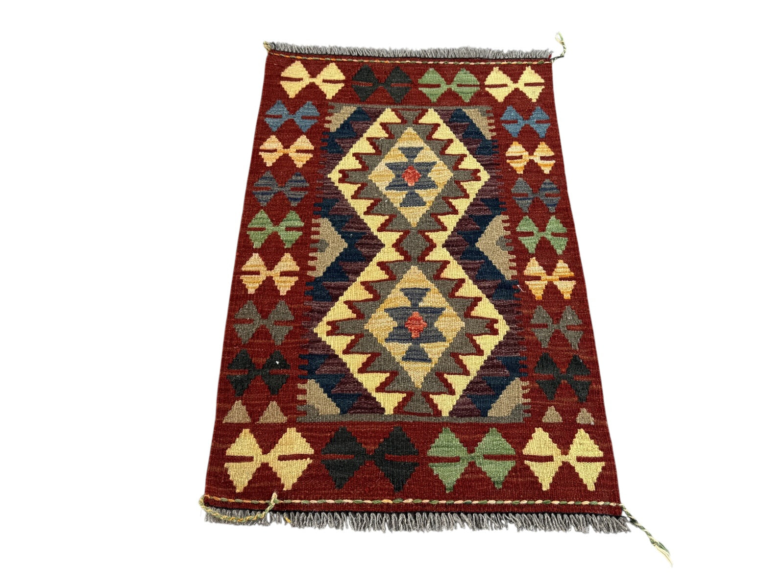 Handmade Afghan Kilim Rug 93 CM x 62 CM Sk#1470