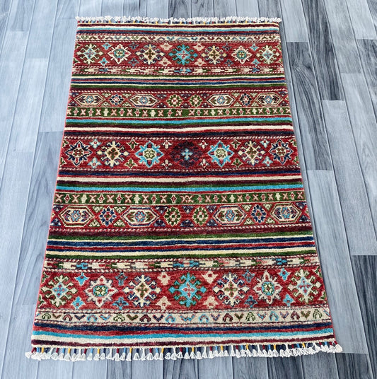 Handmade Fine Quality Chobi Wool Rug  ( 128 CM x 85 CM ) SS#61