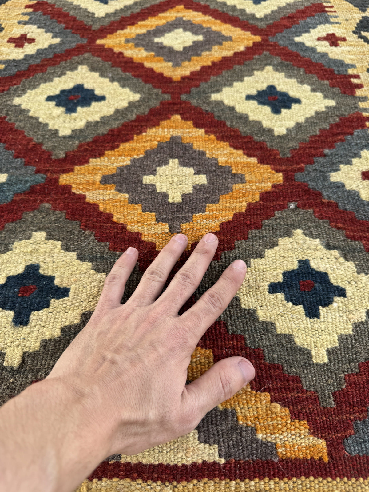 Handmade Afghan Kilim Rug 94 CM x 63 CM Sk#1467