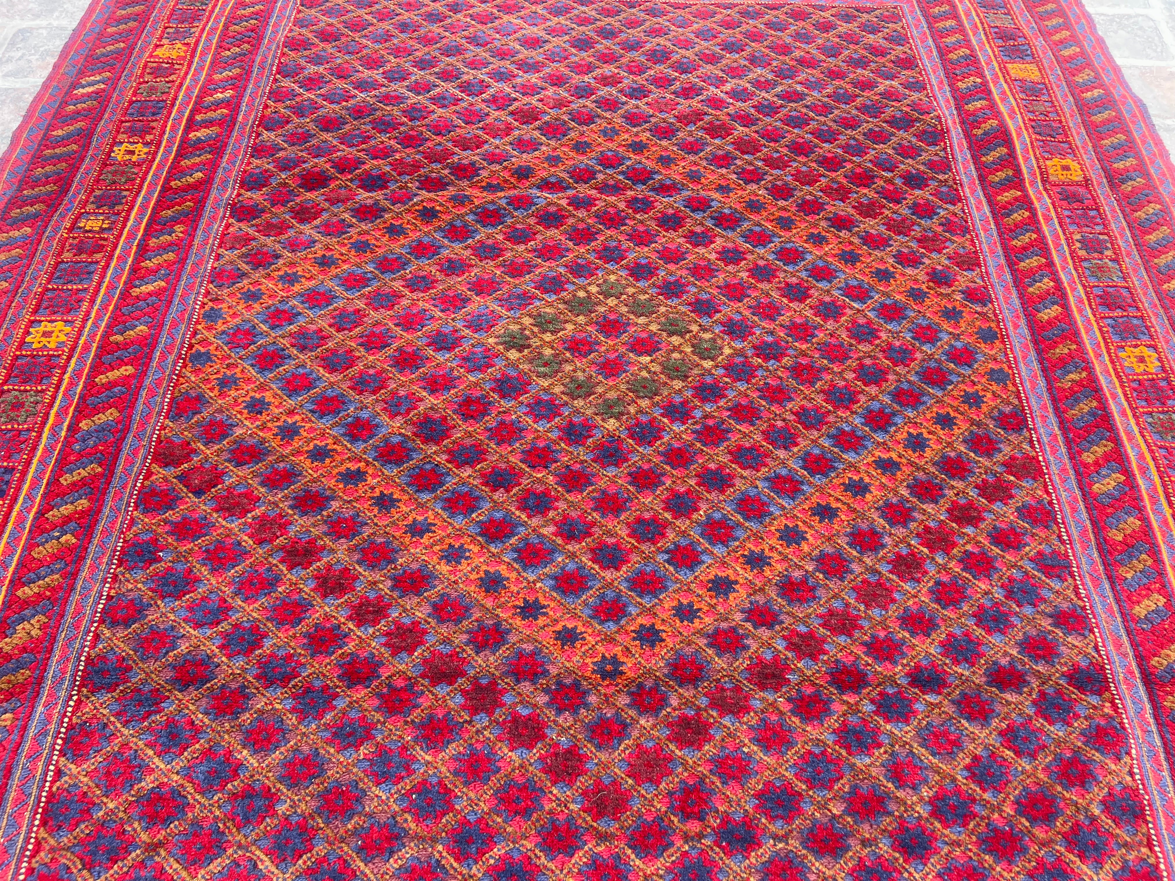 Handmade Afghan Tribal Meshwani Rug 187 CM x 158 CM KAB# 10495